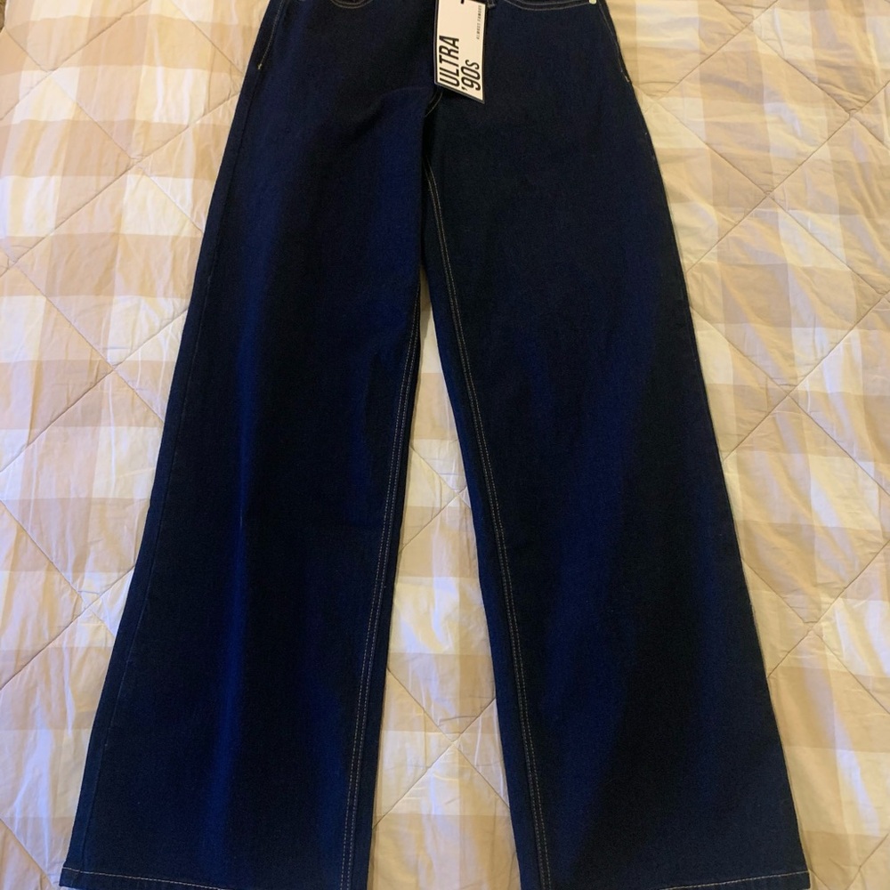 Almost Famous Dark Blue Ultra 90’s Wide Leg Jeans Size 5 NWT